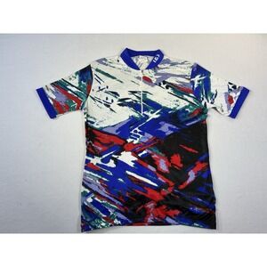 Vintage Louis Garneau Cycling Jersey Neon Abstract Graphic Size L Made in Canada